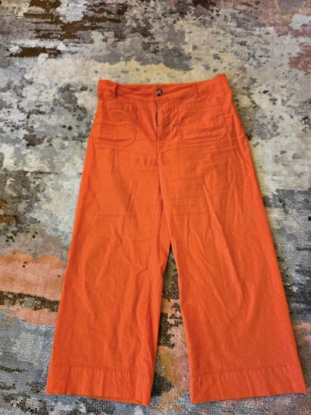 Maeve Wide Leg Pants in Orange Waist 32